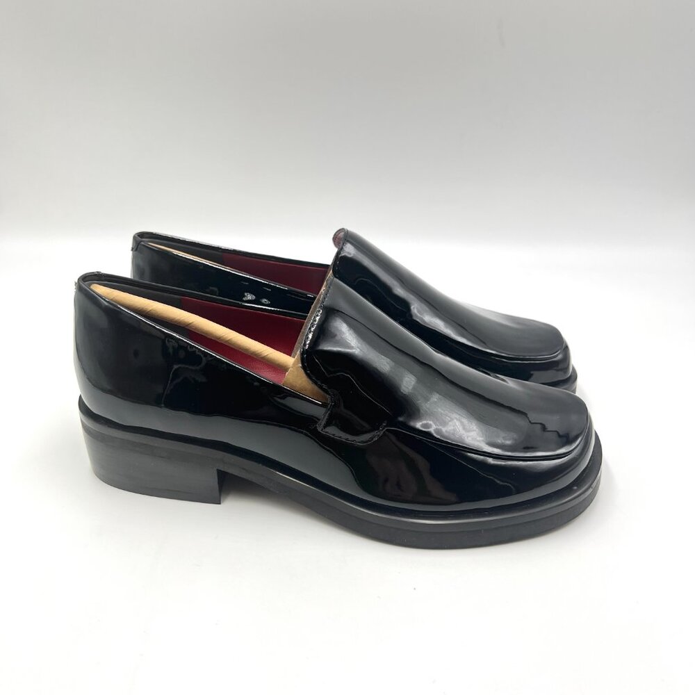 5W 5 WIDE WIDTH‎ Franco Sarto Bocca Black Patent Loafers Shoes